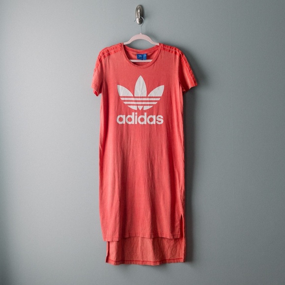 ADIDAS | Originals Ocean Elements Washed Stonewash Pink Tee Dress Size Medium - Picture 1 of 7